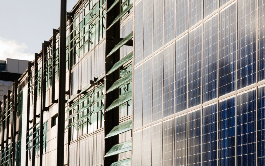 Building-integrated photovoltaics facade on a building
