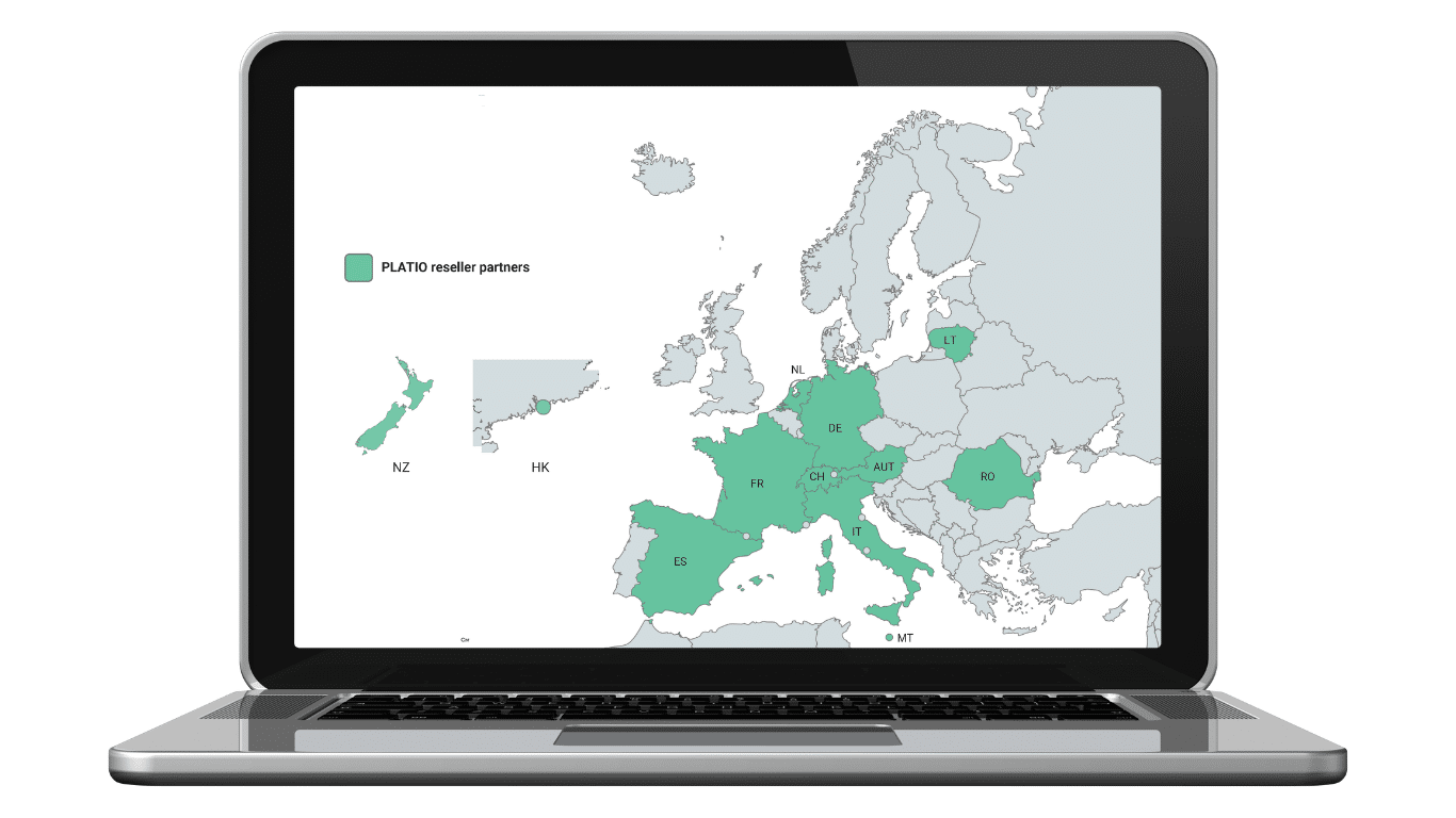 map of PLATIO resellers in europe