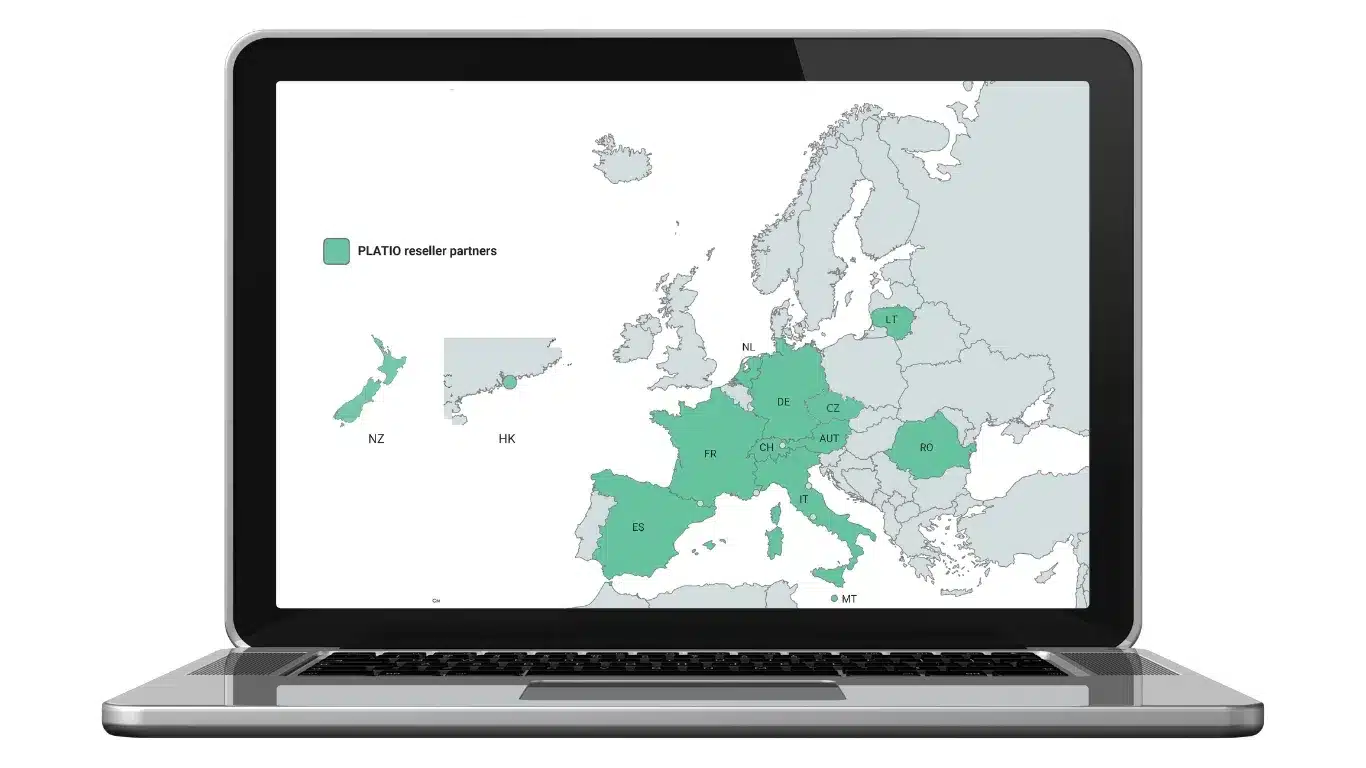 map of PLATIO resellers in europe